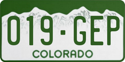 CO license plate 019GEP