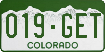 CO license plate 019GET