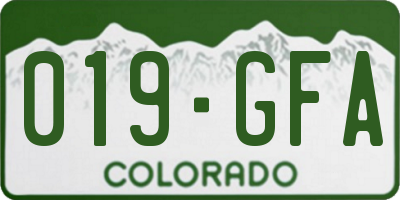 CO license plate 019GFA