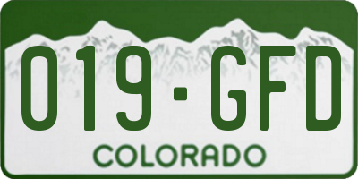 CO license plate 019GFD