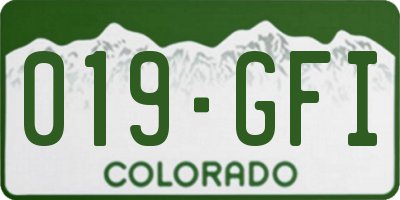 CO license plate 019GFI