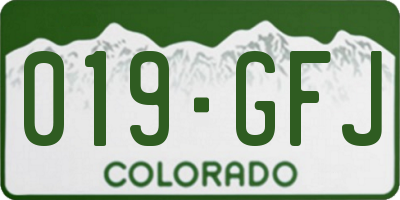 CO license plate 019GFJ