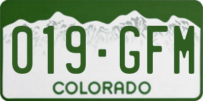 CO license plate 019GFM