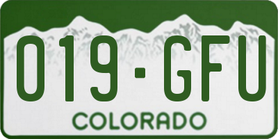 CO license plate 019GFU