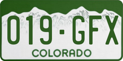 CO license plate 019GFX