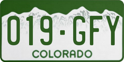 CO license plate 019GFY