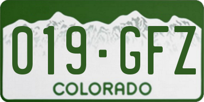 CO license plate 019GFZ