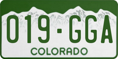 CO license plate 019GGA