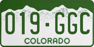 CO license plate 019GGC