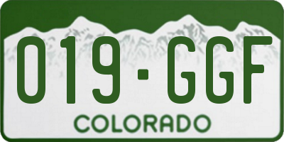 CO license plate 019GGF