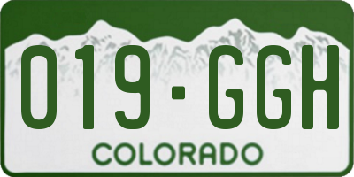 CO license plate 019GGH