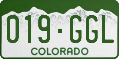 CO license plate 019GGL