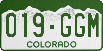 CO license plate 019GGM