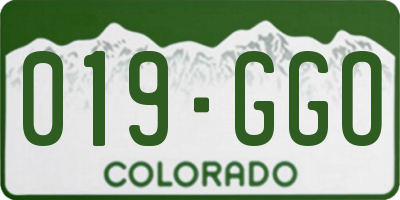 CO license plate 019GGO