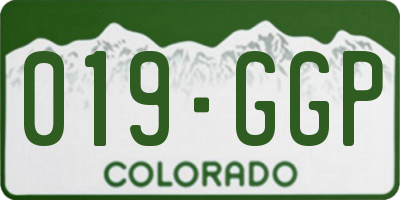 CO license plate 019GGP