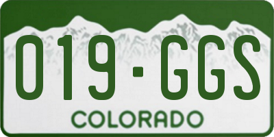 CO license plate 019GGS