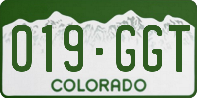 CO license plate 019GGT