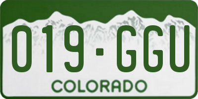 CO license plate 019GGU