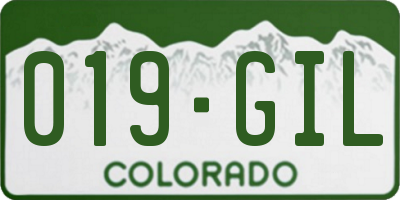 CO license plate 019GIL