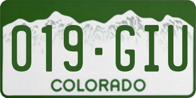 CO license plate 019GIU