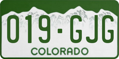 CO license plate 019GJG