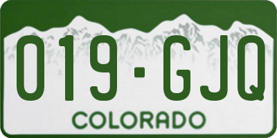 CO license plate 019GJQ