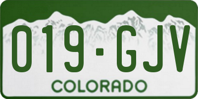 CO license plate 019GJV