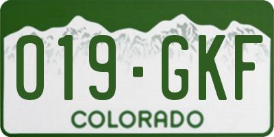 CO license plate 019GKF