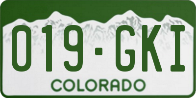 CO license plate 019GKI