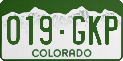 CO license plate 019GKP