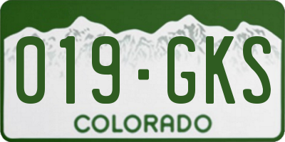 CO license plate 019GKS