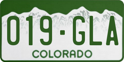 CO license plate 019GLA