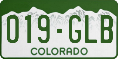 CO license plate 019GLB