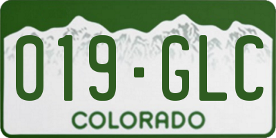 CO license plate 019GLC