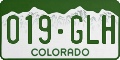 CO license plate 019GLH