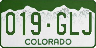 CO license plate 019GLJ