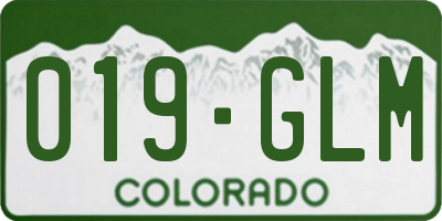 CO license plate 019GLM
