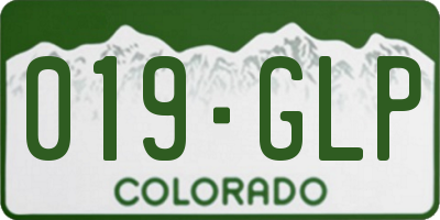 CO license plate 019GLP