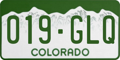 CO license plate 019GLQ