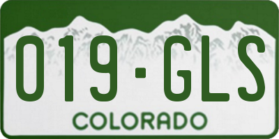 CO license plate 019GLS