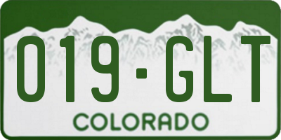 CO license plate 019GLT
