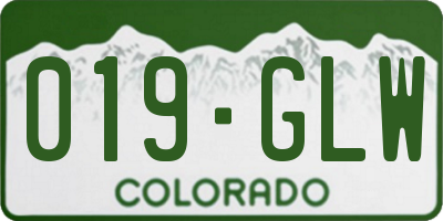 CO license plate 019GLW