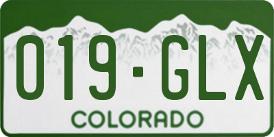 CO license plate 019GLX