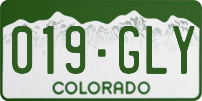 CO license plate 019GLY