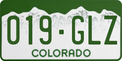 CO license plate 019GLZ