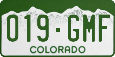 CO license plate 019GMF