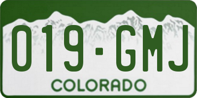 CO license plate 019GMJ