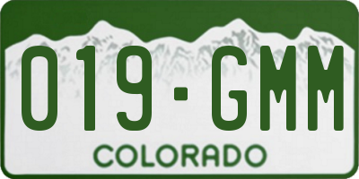 CO license plate 019GMM