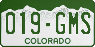 CO license plate 019GMS