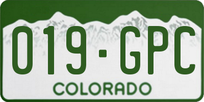 CO license plate 019GPC